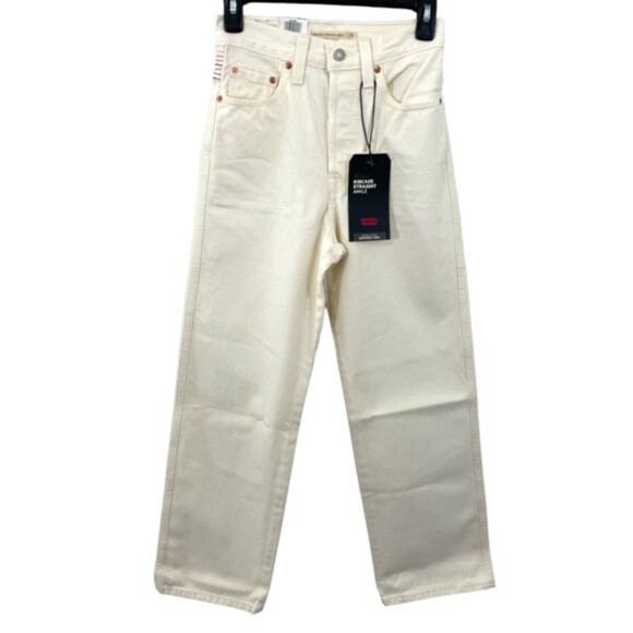 NWT Levi's Ribcage Straight Ankle Rainbow Ecru High Rise Jeans Size 24x27 - Picture 3 of 8